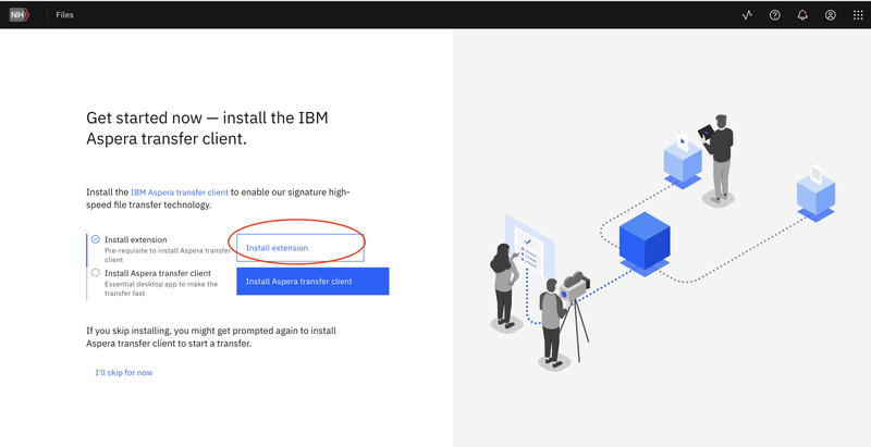 Install Aspera Connect Extension