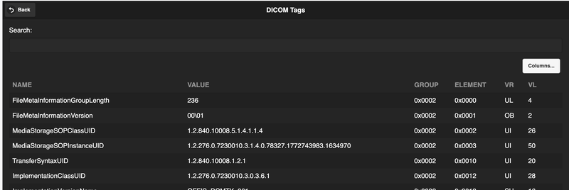 DICOM Header Tags